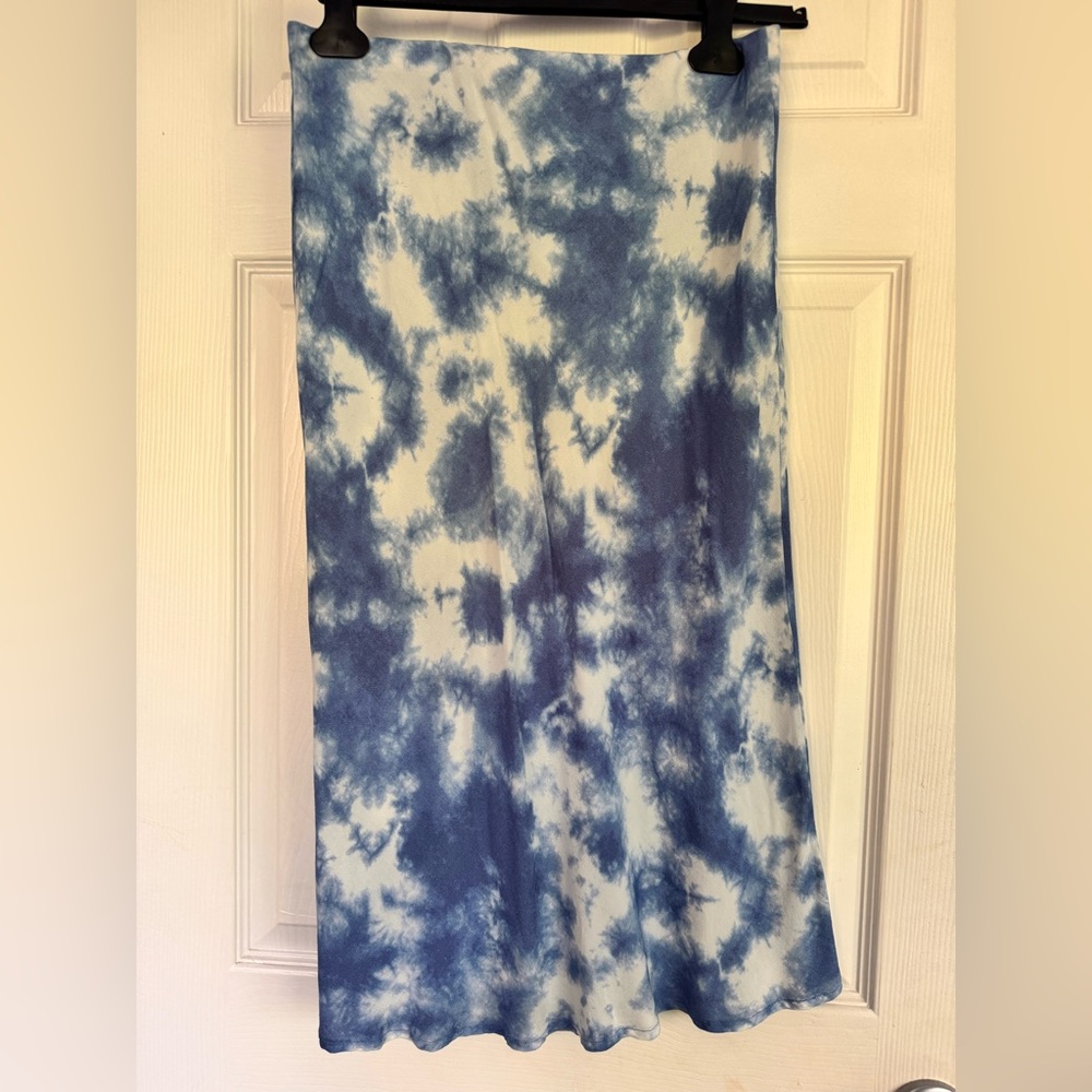 90s vibe Blue and White Cloud Tie Dye Skirt